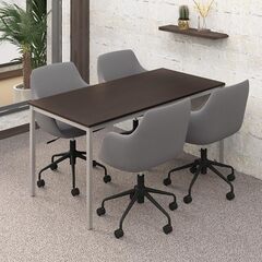 ミーティングテーブル OC-MTC1575-DB 脚部底アジャスター付き ダークブラウン シンプルデザイン作業机・会議テーブル・ワークデスクの画像