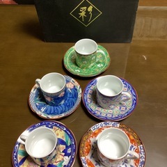 有田焼彩窯　京友禅和柄コーヒーソーサーセット　 の画像