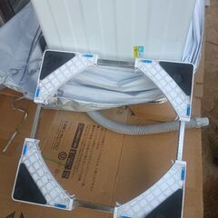 冷蔵庫　洗濯機(洗濯機台付)　電子レンジ　3点セットの画像