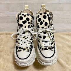 コンバース ダルメシアン柄 厚底 US5 24cmの画像