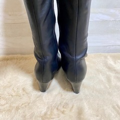 CAVA CAVA ニーハイブーツ 23.5cm 本革調 黒 ロングブーツの画像