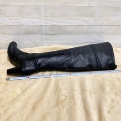 CAVA CAVA ニーハイブーツ 23.5cm 本革調 黒 ロングブーツの画像