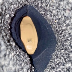 Ingイング 本革 レザー ミドル丈 ブーツ23cm EE 太ヒールファー 黒の画像