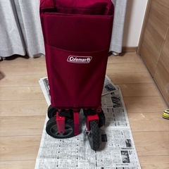 未使用に近い✨コールマン アウトドアワゴン レッド キャリーカートの画像