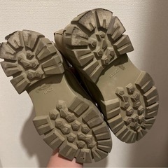 【GRL】トラックソールレースアップブーツ ベージュ 22.5の画像