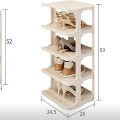 【美品】黒色 シューズラック 壁掛式  5足用の画像