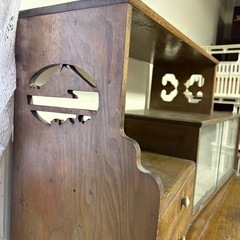 昭和レトロ　ヴィンテージ　飾り棚付きタンス　珍しい　ガラの画像