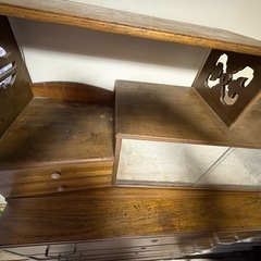 昭和レトロ　ヴィンテージ　飾り棚付きタンス　珍しい　ガラの画像