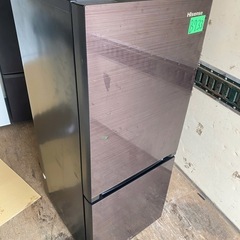 NO B733🌈福岡市内配送設置無料✨🌈ハイセンス 【右開き】154L 2ドア ノンフロン冷蔵庫 エディオンオリジナル ダークブラウン HR-G1501 2020ねn2020年の画像