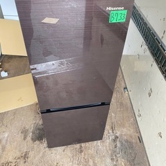 NO B733🌈福岡市内配送設置無料✨🌈ハイセンス 【右開き】154L 2ドア ノンフロン冷蔵庫 エディオンオリジナル ダークブラウン HR-G1501 2020ねn2020年の画像