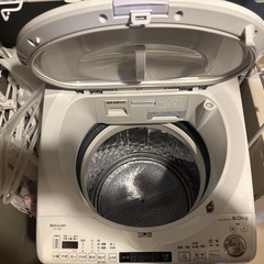 SHARP 洗濯機 乾燥機 ES-TX8E 8kg 乾燥機能　2020年製の画像