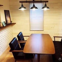 カフェ風ダイニングテーブルセット【全て取扱説明書と部品付】の画像