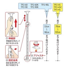 水切棚　収納　 つっぱり棚 2段 幅60cmの画像