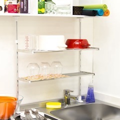 水切棚　収納　 つっぱり棚 2段 幅60cmの画像