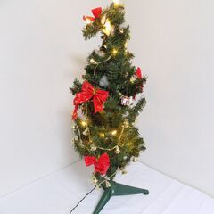 ※引き取り先決定済み※X'mas ツリー　高さ９０cm　巾３０cm　経過年数など不明　点灯確認済み　【非対面取引です】の画像
