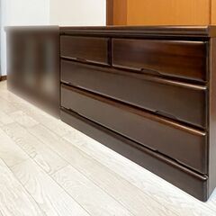 ローチェスト（ウォールナット色）タンス・衣類収納の画像