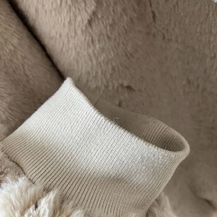 ベージュ ボアジャケットLの画像