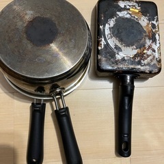 【18日朝に削除予定】鍋2つと卵焼き用フライパン の画像