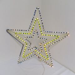 ※引き取り先決定済み※イルミネーション　☆　星型　スター　一部不点灯箇所あり　本体は防水仕様ですが通常コンセントプラグ　巾７７cm　チューブライト　　常時点灯パターンのみ【非対面取引です】の画像