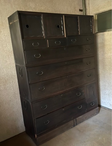 大正末期ー昭和初期の紫檀箪笥 (ぴく) 伝法の収納家具《カラーボックス