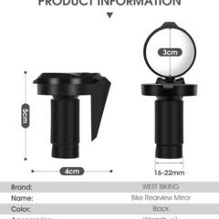 【新品】自転車用バーエンドミラー　バックミラー　クロスバイク・ロードバイク用にの画像