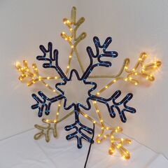 ※引き取り先決定済み※イルミネーション　雪結晶　スノーフレーク　８パターン点灯　防水仕様　巾８３cm　高さ７９cm　点灯確認済み　【非対面取引です】の画像
