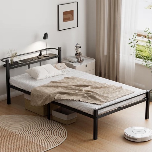 ベッドフレーム シングル ベッド 宮棚 2口コンセント 黒 ベッドフレーム 新品 シングル ベッド 宮棚 2口コンセント ブラック 黒