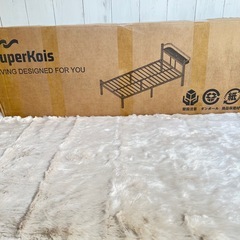 ベッドフレーム 新品 シングル ベッド 宮棚 2口コンセント ブラック 黒の画像