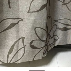 カーテン 茶色 花柄 高さ約184cm×横約107cm 2点セットの画像