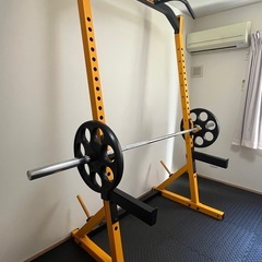 POWERTEC ハーフラック　オリンピックシャフト　20kgプレート付の画像