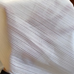 ホワイト ストライプ レースカーテン 高さ183cm×横約115cm 2点セットの画像