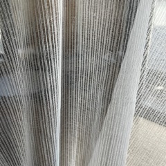 ホワイトストライプレースカーテン高さ約186cm×横約135cm 2点セットの画像