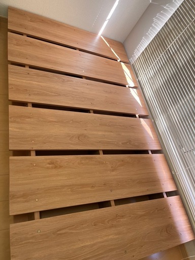 大阪 LOWYA 木目調ローベッド シャビーナチュラル シングル