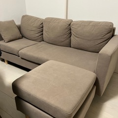 【値引き可能】3人掛けL字型ソファの画像