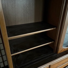 GYP1217 木製飾り棚　食器棚　昭和レトロ　ヴィンテージ の画像