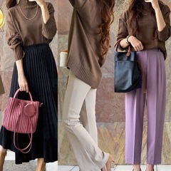 GU オーバーサイズハイネックニットチュニックの画像