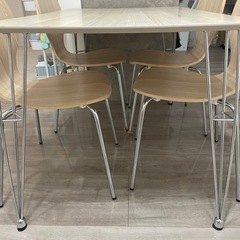 ダイニングテーブル イス4脚セット ナチュラル 木目の画像