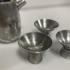 薩摩錫器 酒器セット 正錫 岩切 桜島 鹿児島 サツマ 徳利 お猪口 盃の画像