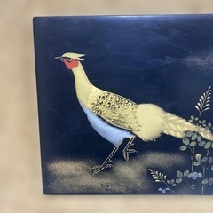 輪島塗 パネル 正峰作 孔雀 縁起物 壁掛け インテリア 玄関 廊下 額 壁飾りの画像
