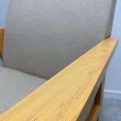 美品・北欧ナチュラル ひとりがけソファ ベージュの画像