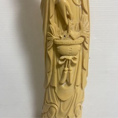 樹脂製 練物 観音菩薩像 象牙風 観音菩薩像　龍乗観音 縁起物 オブジェ 置物の画像
