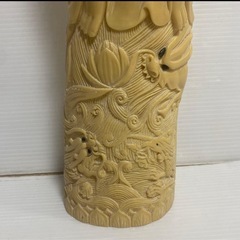 樹脂製 練物 観音菩薩像 象牙風 観音菩薩像　龍乗観音 縁起物 オブジェ 置物の画像