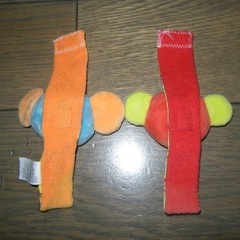 布製 おもちゃ　ベビーカーグッズ　カラフル　象さん　お猿さんの画像