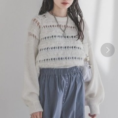 JEANASIS シャギーホールデザインショートニットの画像