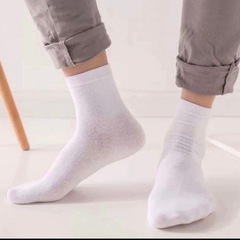 ソックス 靴下 ビジネス メンズ ホワイト シンプル 無地 普段着 10足組の画像