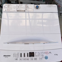 Hisense 縦型洗濯機 4.5kg 本体 2020年製の画像