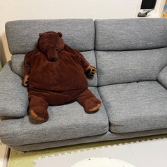 ニトリ  3人掛け布張りソファ(NポケットA13 DR-GY)の画像