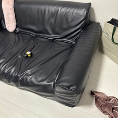 レザー風ローソファーの画像