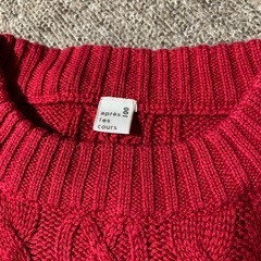 100cm　女の子　冬服　赤　セーター　かわいいの画像