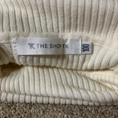 100cm 女の子　冬服　タートルネック　長袖　白　の画像